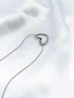 گردنبد زنانه قلب رنگ نقره ای برند Stainless Steel