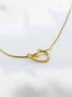 گردنبد زنانه قلب طلایی برند Stainless Steel