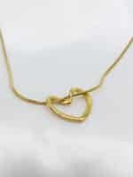 گردنبد زنانه قلب طلایی برند Stainless Steel