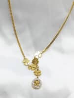 گردنبد زنانه طرح گل برند Stainless Steel کد 2012