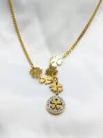 گردنبد زنانه طرح گل برند Stainless Steel کد 2012