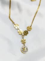 گردنبد زنانه طرح گل برند Stainless Steel کد 2012