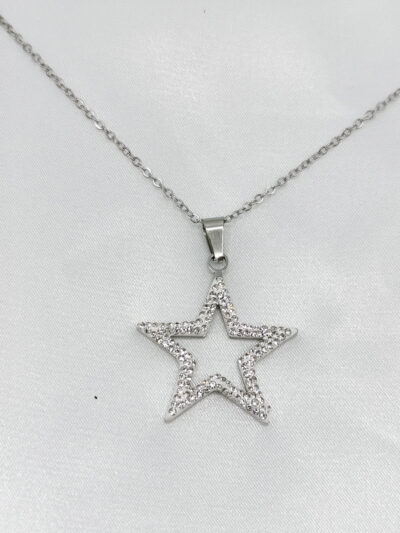 گردنبد زنانه ستاره ای برند Stainless Steel