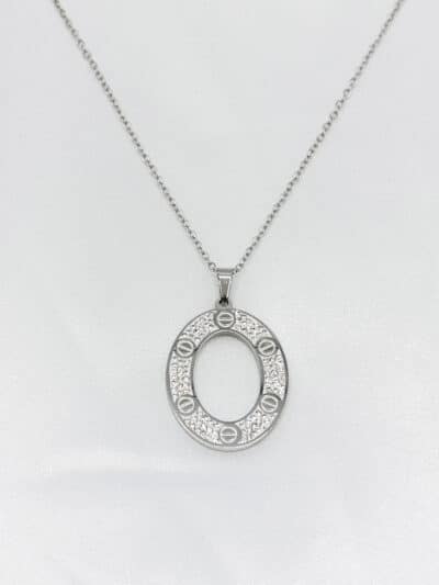 گردنبد زنانه بیضی برند Stainless Steel