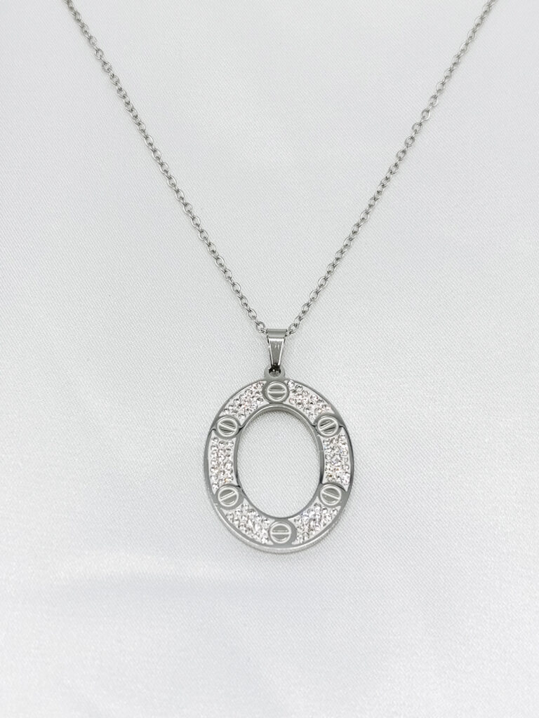 گردنبد زنانه بیضی برند Stainless Steel