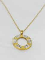 گردنبد زنانه بیضی طلایی برند Stainless Steel