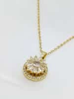 گردنبد دوار نگین دار برند Stainless Steel