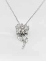 گردنبد گل نگین دار برند Stainless Steel