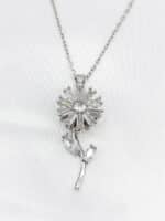 گردنبد گل نگین دار برند Stainless Steel