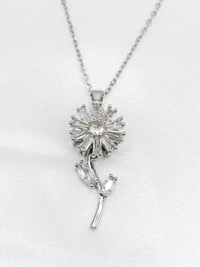 گردنبد گل نگین دار برند Stainless Steel