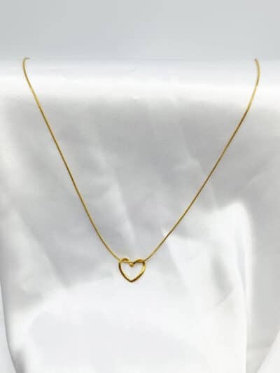 گردنبد زنانه قلب طلایی برند Stainless Steel