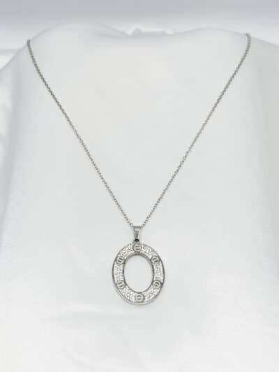 گردنبد زنانه بیضی برند Stainless Steel