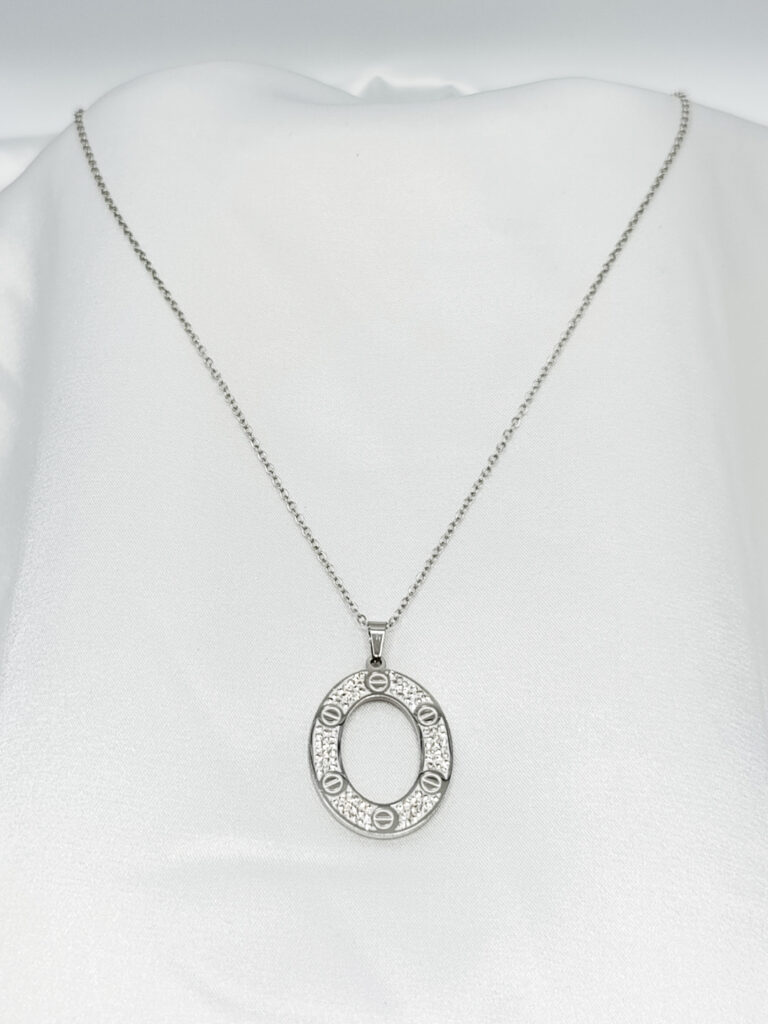 گردنبد زنانه بیضی برند Stainless Steel