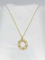 گردنبد زنانه بیضی طلایی برند Stainless Steel