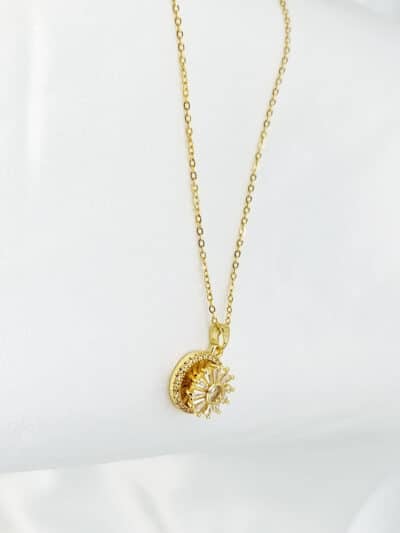 گردنبد دوار نگین دار برند Stainless Steel