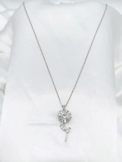 گردنبد گل نگین دار برند Stainless Steel