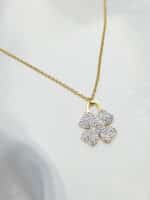 گردنبد پر گل نگین دار برند Stainless Steel