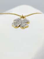 گردنبد پر گل نگین دار برند Stainless Steel