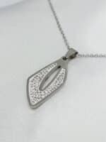 گردنبد برگ گل نگین دار برند Stainless Steel