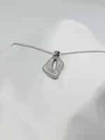 گردنبد برگ گل نگین دار برند Stainless Steel