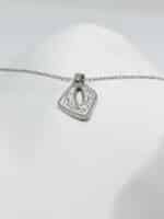 گردنبد برگ گل نگین دار برند Stainless Steel