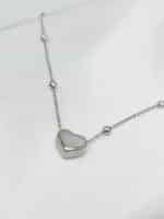 گردنبد نقره ای قلب برند Stainless Steel