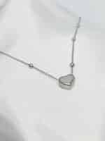 گردنبد نقره ای قلب برند Stainless Steel