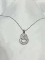 گردنبند دو حلقه نگین دار برند Stainless Steel کد 2033 - Image 5