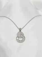 گردنبد دو حلقه نگین دار برند Stainless Steel