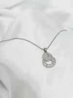 گردنبد دو حلقه نگین دار برند Stainless Steel