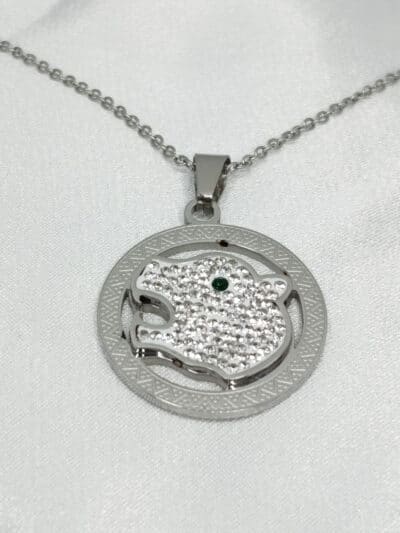 گردنبد ببر نگین دار برند Stainless Steel