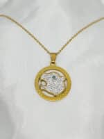 گردنبد ببر نگین دار طلایی برند Stainless Steel