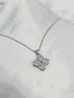 گردنبد گل نگین دار برند Stainless Steel