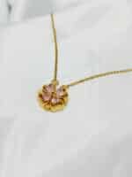 گردنبد گل نگین دار برند Stainless Steel