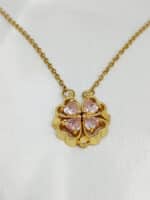 گردنبد گل نگین دار برند Stainless Steel