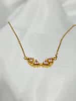 گردنبد گل نگین دار برند Stainless Steel