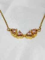 گردنبد گل نگین دار برند Stainless Steel