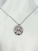 گردنبد گل رز نگین دار برند Stainless Steel