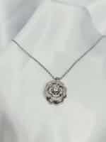 گردنبد گل رز نگین دار برند Stainless Steel