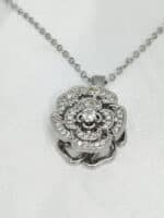 گردنبد گل رز نگین دار برند Stainless Steel