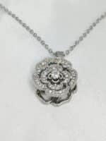 گردنبد گل رز نگین دار برند Stainless Steel