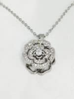 گردنبد گل رز نگین دار برند Stainless Steel