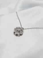 گردنبد گل رز نگین دار برند Stainless Steel