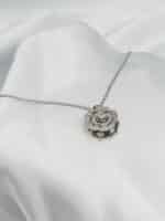 گردنبد گل رز نگین دار برند Stainless Steel