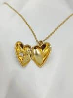 گردنبد قلب طلایی نگین دار برند Stainless Steel