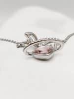 گردنبد نقره ای قلب نگین دار برند Stainless Steel