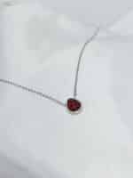 گردنبد نقره ای قطره نگین دار برند ژوپینگ