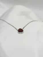 گردنبد نقره ای قطره نگین دار برند ژوپینگ