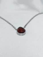 گردنبد نقره ای قطره نگین دار برند ژوپینگ