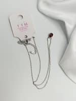 گردنبد نقره ای قطره نگین دار برند ژوپینگ